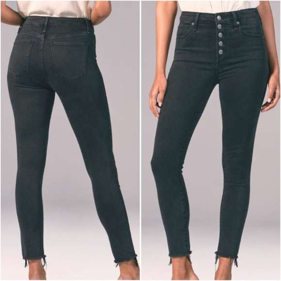 Abercrombie & Fitch Denim - Abercrombie & Fitch Curve Love Super Skinny Ankle Jeans High Rise Gray AF 25 0